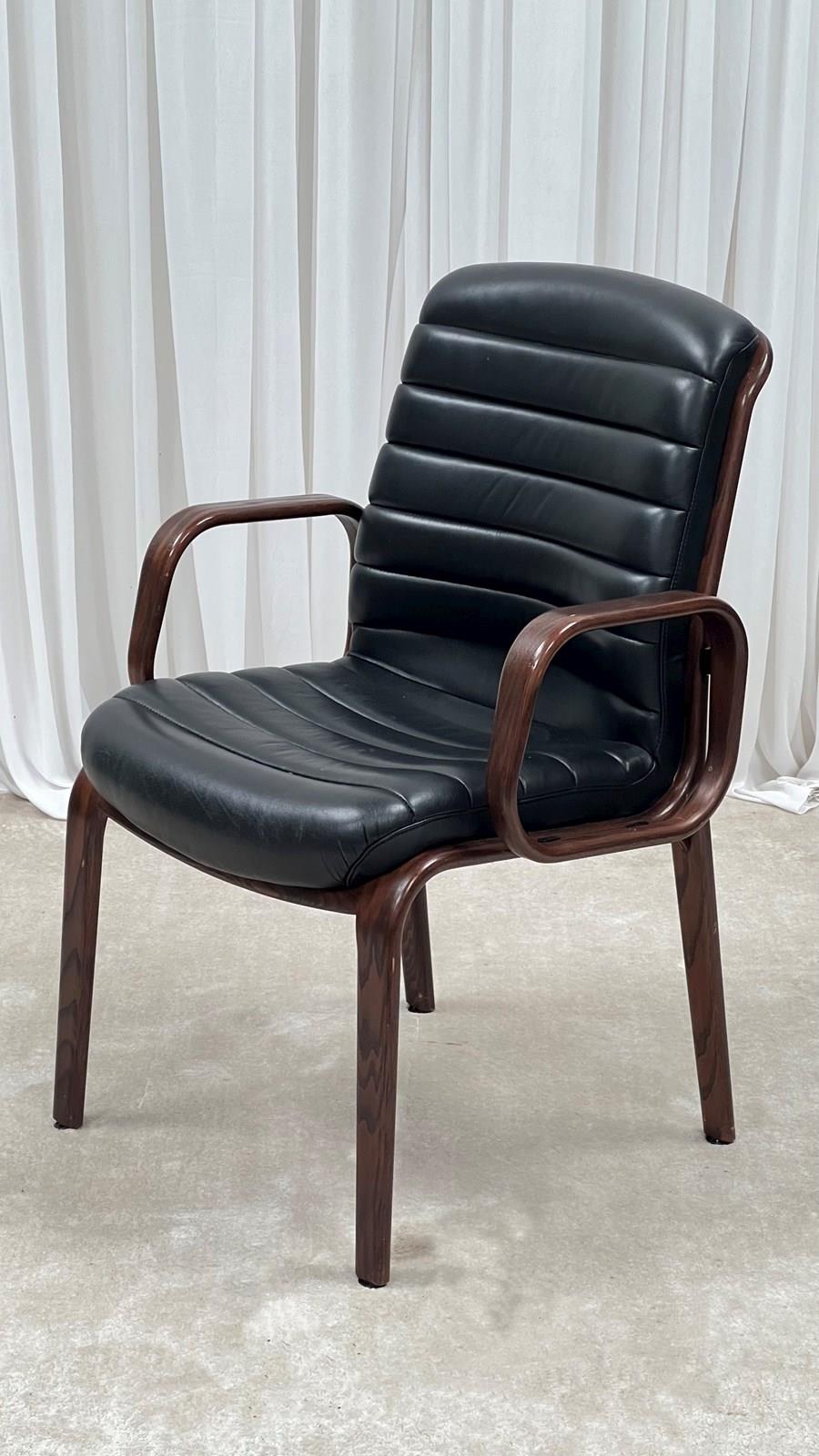 Vintage Stoll Giroflex Leather Arm Chair - Decorative Collective