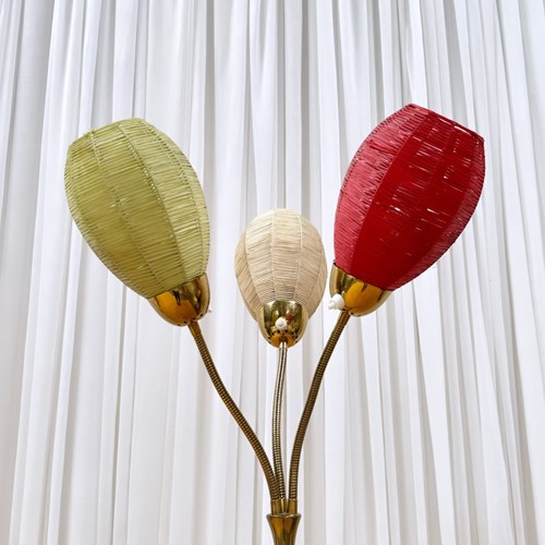 Raffia Floor Lamp, 1950’S. Germany