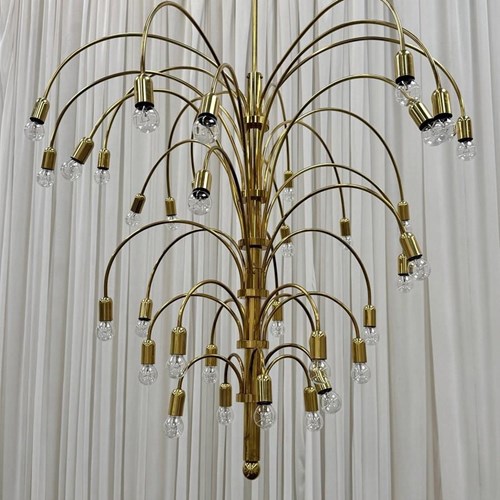 Large Brass Fountain Chandelier