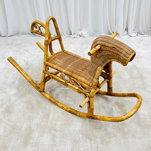 1960’S Cane Rocking Horse 