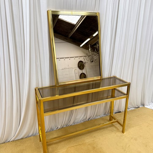 Console Table & Wall Mirror Set By Pierre Vandel 