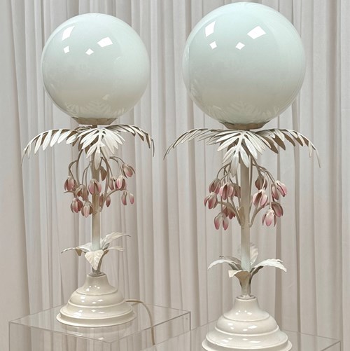 Large Tole Table Lamps By Hans Kögl, 1970S,Belgium