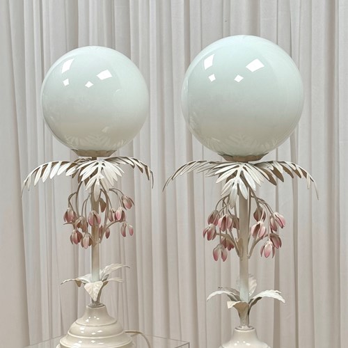 Large Tole Table Lamps By Hans Kögl, 1970S,Belgium