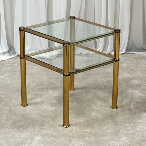 French 1960’S Heavy Brass Side Table 