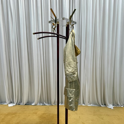 1970S Faux Tortoiseshell, Lucite And Brass Coat Stand