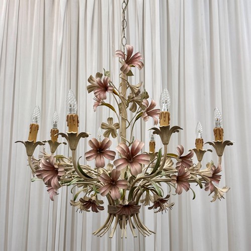 Stunning Large Tole Chandelier By Hans Kögl