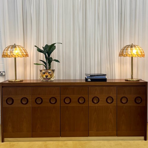 Brutalist Walnut Sideboard By Credenza