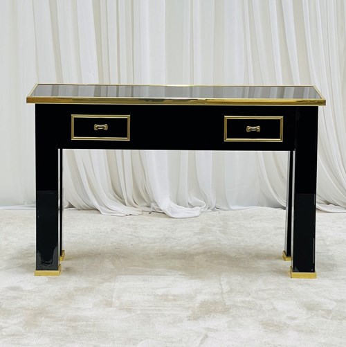 Black Console Table With Glass Overlay