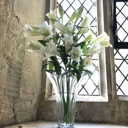 French Art Crystal Glass Lily Vase