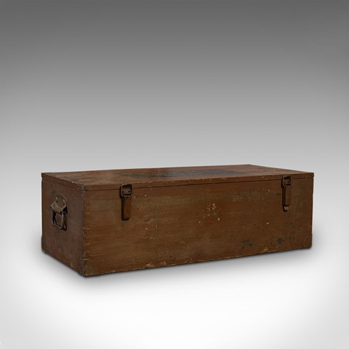 Large Vintage Carriage Chest, Welsh, Pine, Linen Trunk, 20th Century, C.1950