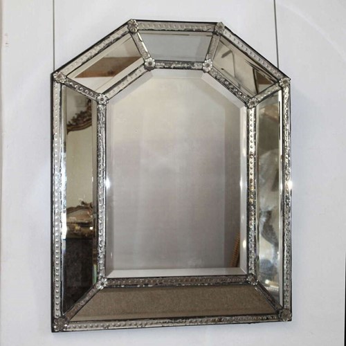Antique Six Sided Cushioned Venetian Mirror