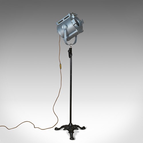 Vintage Theatre Lamp, Hewitt Universal, Victorian Cast Iron Stand