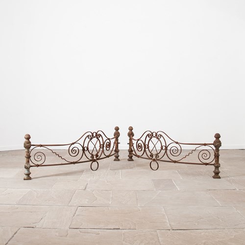 Pair Of Late Victorian Curved Ironwork Pieces
