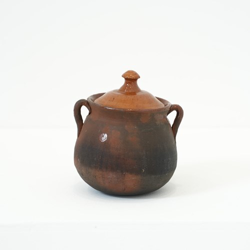 Rustic 20Th Century Spanish Glazed Earthenware Pot
