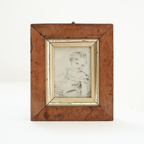 Regency-Era Pencil Sketch Of A Young Child
