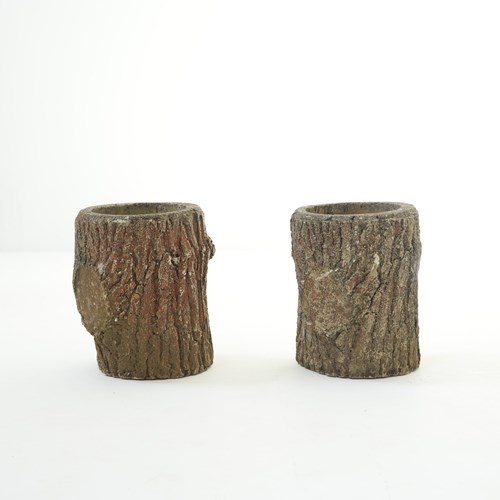 Pair Of  Mid-20Th Century "Faux Bois" (False Wood) Planters