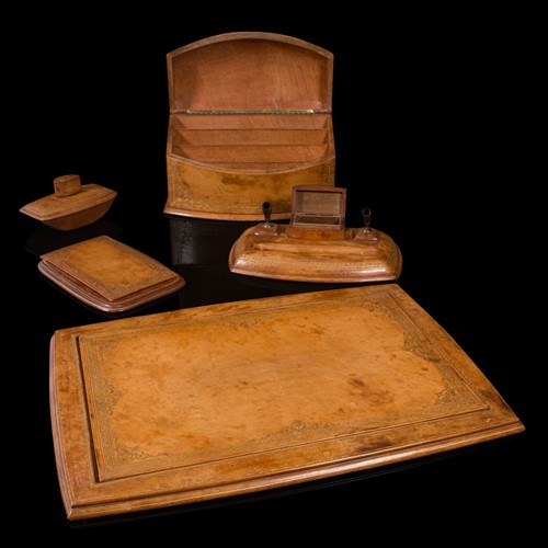 Vintage Writing Desk Set, English, Leather, Correspondence Box, Asprey Of London