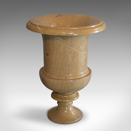 Vintage Ornamental Baluster Urn, English, Golden Pearl Marble, Decorative, Vase