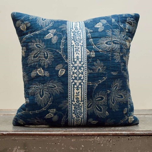 Indigo Print Cushion French 19th century