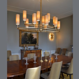 Bespoke Mid-century inspired oval chandelier