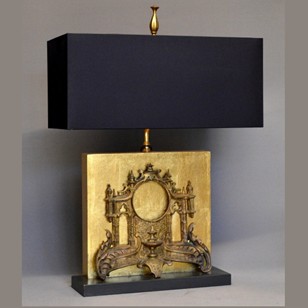 Antique clock front mounted as lamp