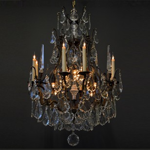 Antique French cage chandelier