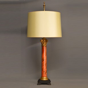 Classic red tortoise Corinthian  table lamp