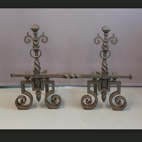 Pair Vintage Andirons, Fire Dogs, Chenets