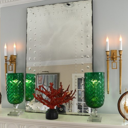 Nicely Aged Mirror  With Decorative Cuttings. 