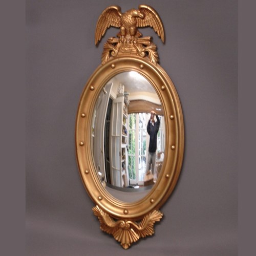 American Vintage Oval Convex Federal Mirror