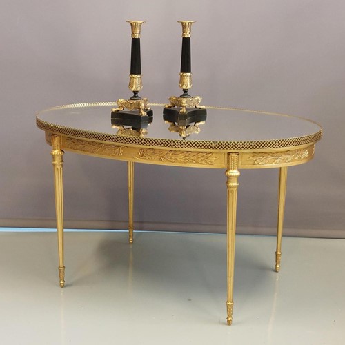 gilded bronze mirrored coffee table 