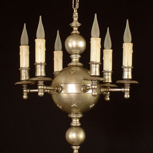 Cute Silvered 6 Light Chandelier 