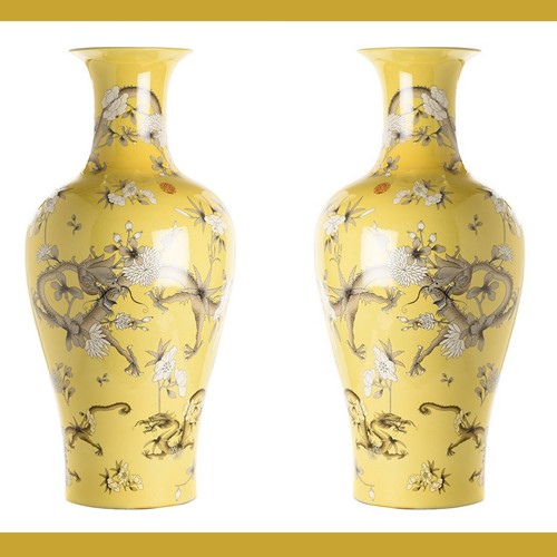 Pair large scale vases as decor or lamps
