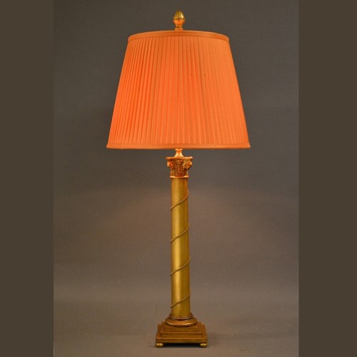 Bespoke Corinthian spiral column table lamp