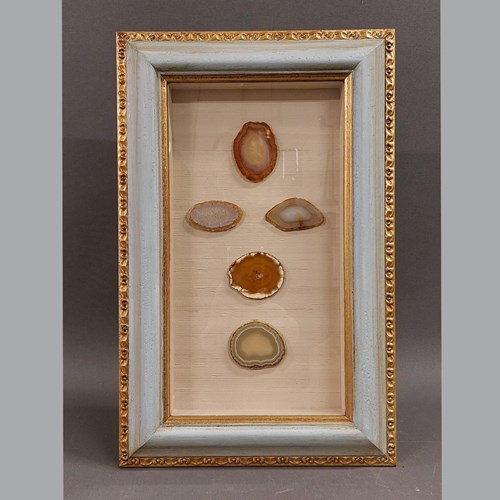 Framed Agate Minerals In Box Frame