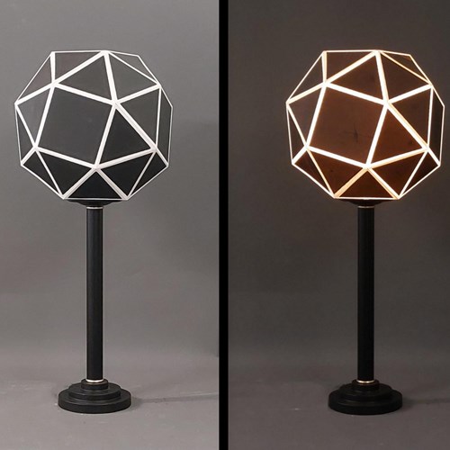 Single Hedron Paper Sphere Table Lamp