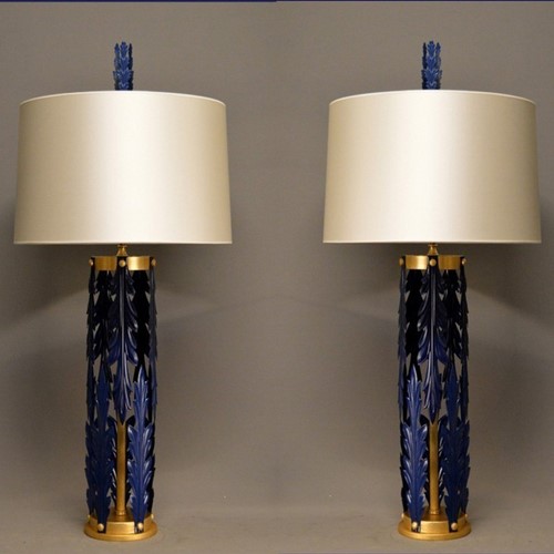 Bespoke acanthus leaf table lamps