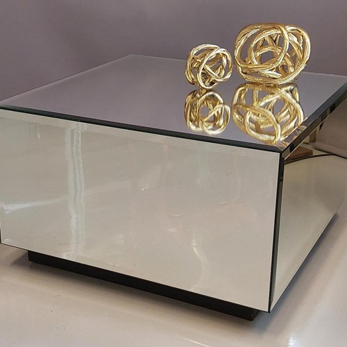 PAIR Mirrored Coffee / Lamp Tables