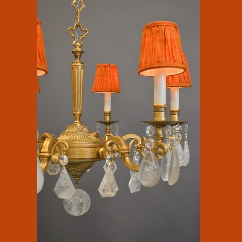 Rock crystal 6 arm chandelier MONACO