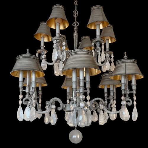 Large 12 Arm Rock Crystal Chandelier