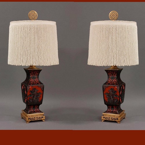 Pair Of Medium Sized Chinoiserie Lamps