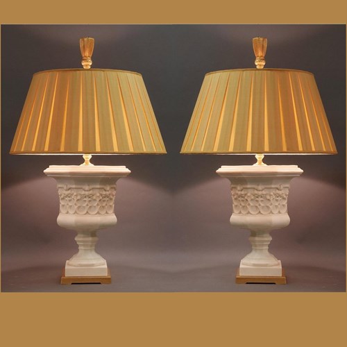 Pair Classic 'Garden' Vases Made Into Lamps