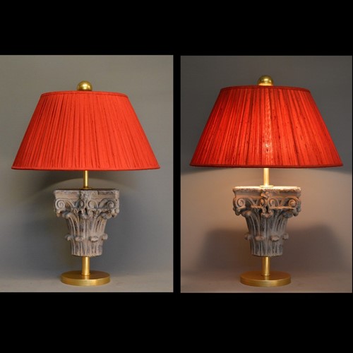 Pair of 1970's Capital lamps, Empire shade
