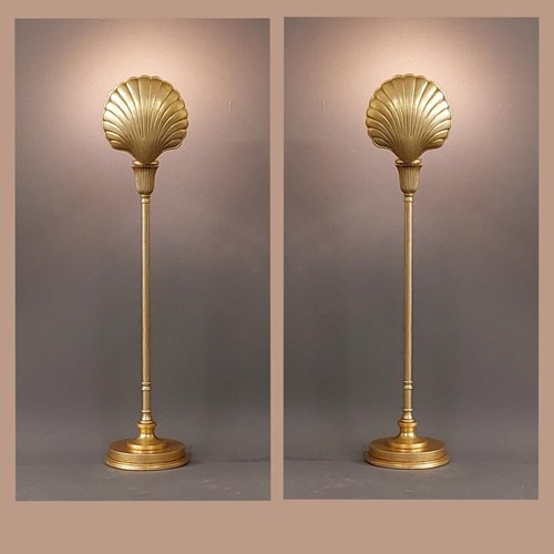 Pair Of Shell Shaded Table Lamps