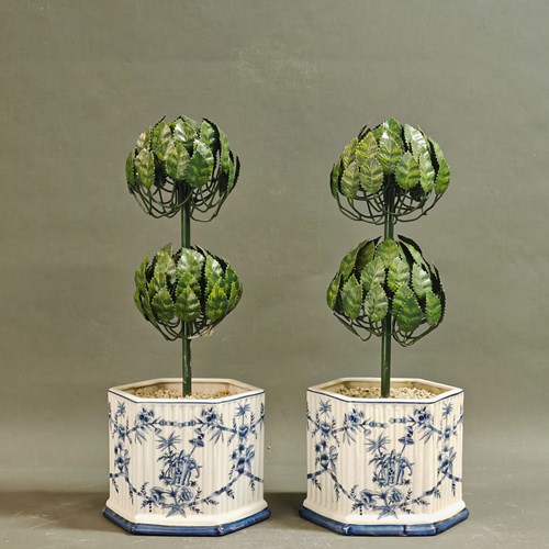 Pair Of Two Ball Topiaries In Planters