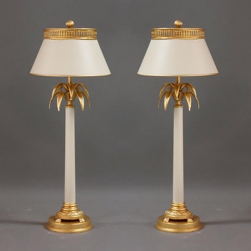 Bespoke Palm On Column Table Lamps