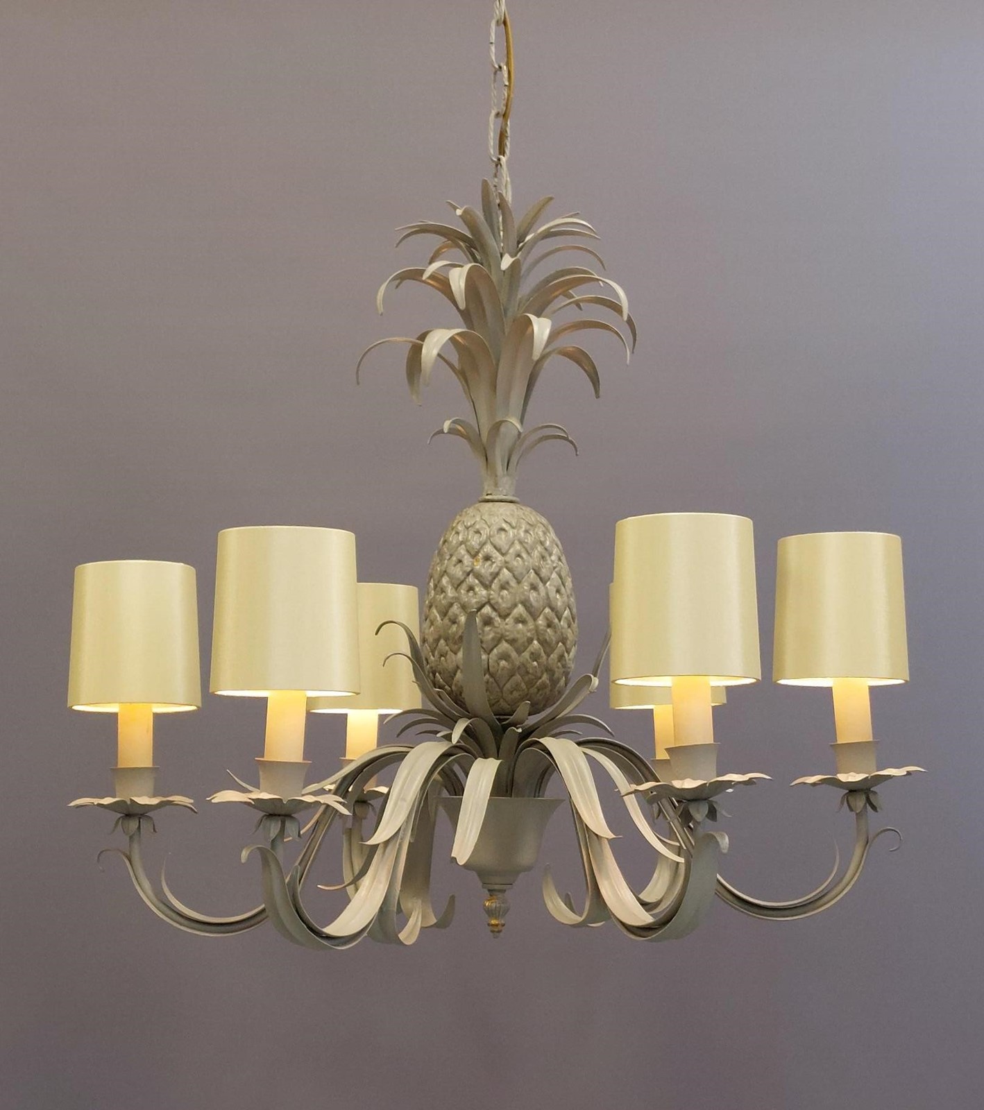 Palm Beach Island Style Tole Pineapple Chandelier 6 Arms -  Canada