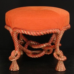 Hand Carved ROPE stool, Single piece