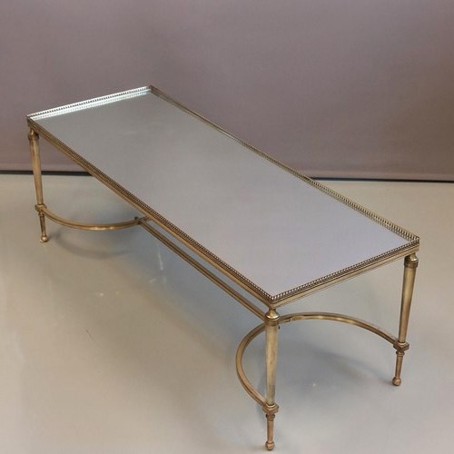 Elegant Silvered Brass Vintage Coffee Table