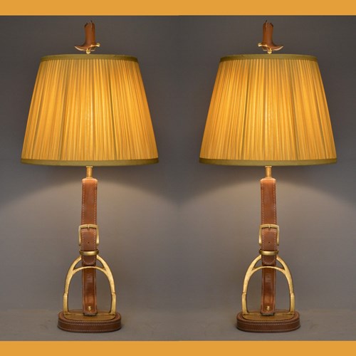 Pair Of Equistrian Style Table Lamps